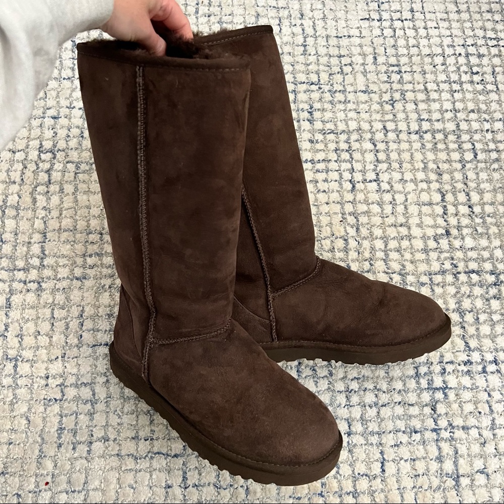 Tall chocolate UGG boots size 7